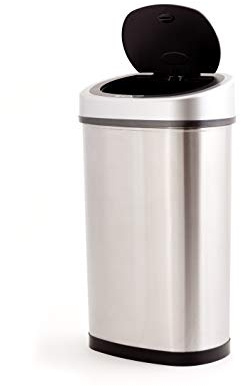 50l Matt Silver inox électronique générale les déchets alimentaires jetables bahut. Poubelle poubelle idéal pour les cuisines, bureau, buanderie & buanderie – sans contact, silencieux Quiet - ouvert / Soft Close bacs avec couvercle en plastique. Le bac de capteur Original !