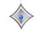 ILLUMINO Edelstahl Windspiel Quadratisch M - hochkant konkav mit kobaltblauer 50mm Glaskugel, Windspiele für draußen hängend, Gartendeko für draußen, Fensterdeko hängend