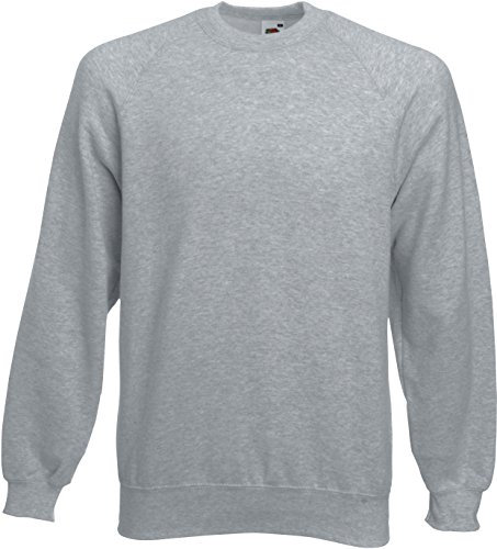Fruit of the Loom Herren, Sweatshirt, Raglan Sweatshirt XXL,Grau - Heather Grey