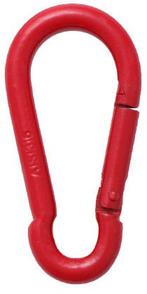 Edelstahl Karabinerhaken mit roter PE-Beschichtung 8x80mm