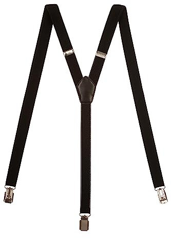 Olata schmale Hosenträger Y Form – längenverstellbare Unisex Hosenträger – 2 cm. Schwarz