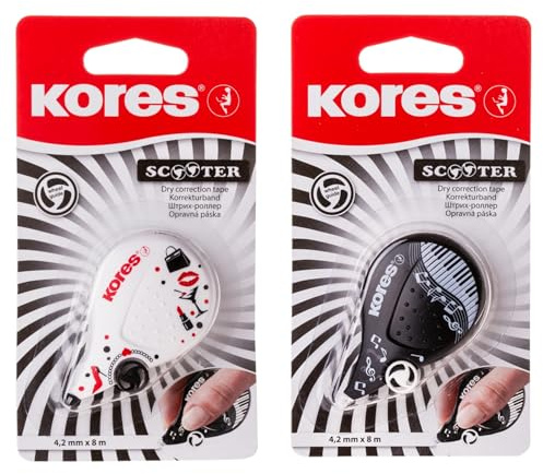 Kores KR84972 Korrekturroller, 8 m x 4.2 mm, schwarz/weiß