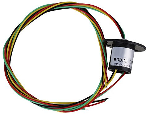 BQLZR 23.8mm Flang Durchmesser Schwarz 240V AC/DC Metall 4 Draehte 250rpm 2A Elektrische Komponenten Kapsel Schleifringleiter