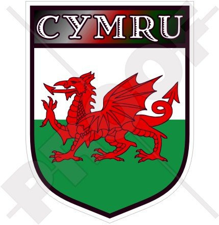 Cymru Welsh Wales British Shield UK 100 mm Vinyl Autoaufkleber