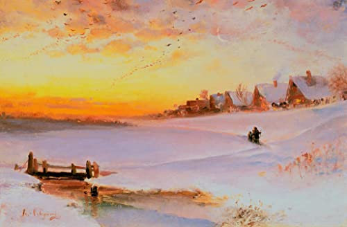 Kunstdruck/Poster: Alexej Kondratjewitsch Sawrassow Winterlandschaft - hochwertiger Druck, Bild, Kunstposter, 85x55 cm