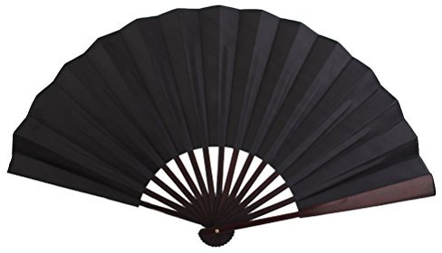 ROSENICE Männer Falten Bambus Hand Fan Hochzeitsparty Geschenk (schwarz)
