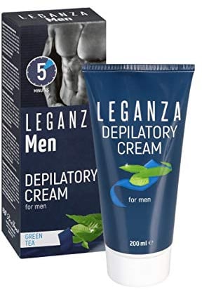 LEGANZA - Haarentfernungscreme für Herren mit grünem Tee + Hautberuhigende Lotion nach der Haarentfernung