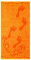 Betz Velours Strandtuch Duschtuch Badetuch XXL 100% Baumwolle Größe 75x150cm Dessin: FÜßE Farbe: orange