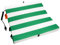 Bumfire Stadion Sitzkissen Beheizbar & Faltbar - Akku Heizkissen Kabellos mit USB Anschluss - Elektrisch Beheizbare Sitzauflage, Wärmekissen, Fussballsitzkissen, Outdoor Kissen - Grün/Weiß - 35x35 cm