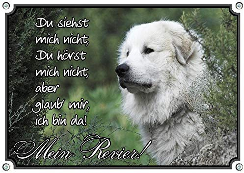 Petsigns wunderschönes Hundeschild mit dem Pyrenäen Berghund - uv-beständig, DIN A4