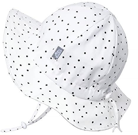 Jan & Jul Atmungsaktiver Baby Sonnenhut für Mädchen, 100% Baumwolle (M: 6-24 Monate, Punkte)
