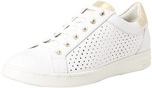 Geox D Jaysen B, Sneakers para Mujer, Multicolor (White/Gold), 39 EU