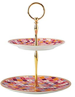 Maxwell & Williams Teas & C’s Kasbah Cake Stand in Gift Box, Porcelain, Rose, 2 Tiers
