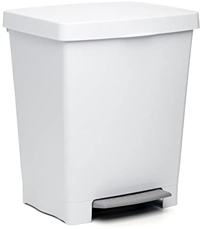 Tatay Cubo de Pedal Cubik, 23L de Capacidad, Pedal Retráctil, de Polipropileno, Libre de BPA, Bolsa Basura 30L. Color Blanco. Medidas 33.5 x 30 x 39cm