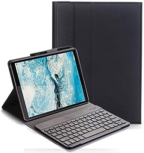 YHFZR Tastiera Custodia per Lenovo Tab M8 - QWERTY ultra sottile PU Custodia con supporto con cover tastiera rimovibile wireless Keyboard per Lenovo Tab M8 (TB-8705F/TB-8505F/TB-8505X) 8 Pollice, Nero