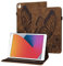 Rostsant Custodia iPad 2021/2020/2019, iPad Air 3, iPad Pro 10.5 Farfalla Sollievo Cover in Pelle PU Portafoglio Custodia Protettivo per iPad 2021/2020/2019, iPad Air 3, iPad Pro 10.5 - Marrone