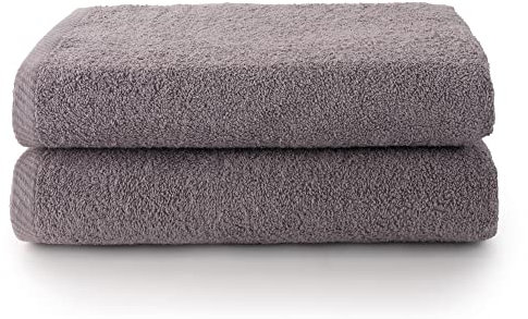 Top Towel - Plus - Toallas de baño grandes - Toallas baño - 2 toallas de ducha - 70x140 cms - Algodon 100% - Gris