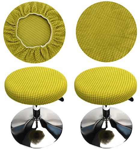HuaLiSiJi Hockerbezug Rund 30-40cm Bezug Hocker Rund Elastischer Hocker Rundbezug, Waschbar Pflegeleicht Weich und Langlebig,für Runde Oder Quadratische Hocke (2 Stück Grün)