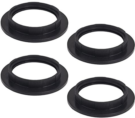 DBOO 4 Pcs Plastic Lamp Shade Reducer Converter E27 / E14 Holder Twist Lock Socket Adapter Ring (Black)