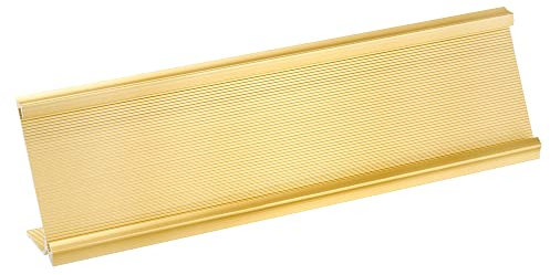 PATIKIL 2 x 7,8 Pulgadas Aluminio Nombre Placa Soporte, 1uds L Tipo para Escritorio Oficina Negocio Puerta Señal Soporte Dorado Tono