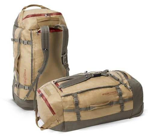 Eagle Creek Cargo Hauler Sporttasche mit Rollen und Tragegriff und Rucksackgurten, leicht zugängliches Fach und Hauptfach mit U-förmigem Deckel, Safari-Braun, 130L, 130 cm (L)
