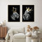 UGZDEA Löwe Leinwand Bilder, Schwarz Weiß Löwe und Löwin Poster Tierbilder Modernes Wohnzimmer Schlafzimmer Home Decor - Ohne Rahmen(B,2x70x100cm)
