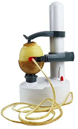 Electric Potato Peeler for Kitchen Vegetable Peelers for Zucchini Carrot Automatic Potato Peeler Electric Peeler Fruit Peeler for Apples Orange Mango Lemon Kiwi Rotate Express (White)