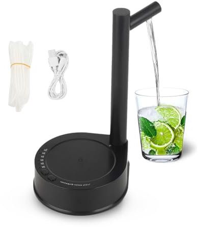 Intelligenter Desktop-Wasserflaschenspender, Intelligenter Tisch-Wasserspender mit 6 Einstellbaren Geschwindigkeiten, Tragbarer, Abnehmbarer Elektrischer Automatischer (Schwarz)
