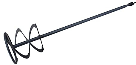Spiral stirrer 135 x 600 mm with ring and SDS connection, grey powder-coated for fillers, tile adhesive, ready-made mortar etc.