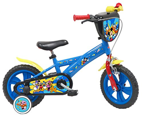 Vélo ATLAS Unisex Jugend Disney Mickey 12 Zoll Fahrrad mit 1 Bremse, blau, 12''