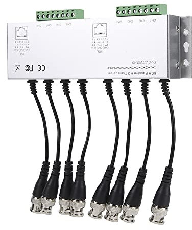 Leapiture Balun Video Passivo HD 8CH, Ricetrasmettitore Balun Video CCTV da Maschio BNC a Cavo UTP per Sistema di Telecamere