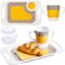 Rosa Lifestyle Yellow Two Handled Melamine Mug, Lids & Serving Tray Set (400ml/14oz) Mug Capacity Tray (33.8cmx20.6cm) Lightweight Mobility Aid for Elderly Gift Set (Yellow)