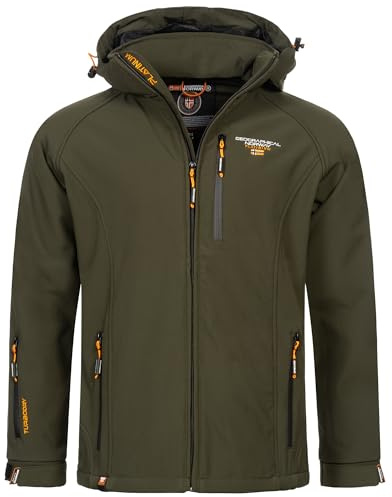 Geographical Norway Herren Herbst Winter Softshell Jacke - Regen Outdoor Übergangs FVS Production H-H, Farbe:KAKI, Größe:M