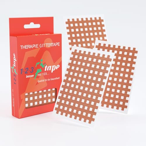 Gittertape Typ XXL – 20 Stück Gitterpflaster, Hochwertiges Akupunkturpflaster - Cross Tape Schmerzpunkte oder als Narbenpflaster, Selbstklebend und vielseitig einsetzbar