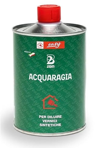 Acquaragia Miscela di solventi industriali base idrocarburica | Vernici nitro, sintetiche, oleosintetiche, antiruggine e finiture ad olio | Linea Easy diluente a base acquaragia | Formato 0,5 lt