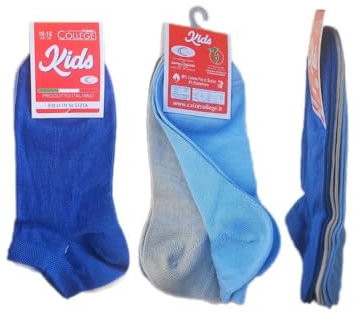 calze college - 12/6/3 Paia Fantasmini Bambino e Bambina Estivi, Calzini Filo di Scozia Bambino, Calzini Bambina da Sotto alla Caviglia (6 Paia Colori Bimbo, 2-4 Anni N.24-28)