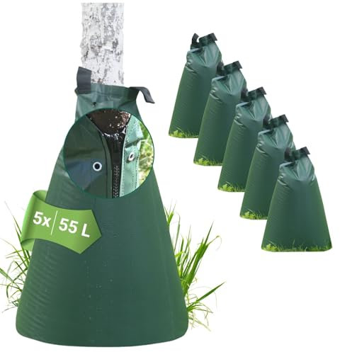 dm-folien Baumbewässerungsbeutel I 55 Liter I 5 Stück I Bewässerungssack aus robustem PVC I Baumsack zur Bewässerung von Bäumen I UV-beständiger & reißfester Bewässerungsbeutel