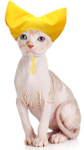 Pet Shower Cap Waterproof for Sphynx Reusable Hearing Protection with Adjustable Strap for House Cats Small Dogs Puppy Pet Grooming Accessories