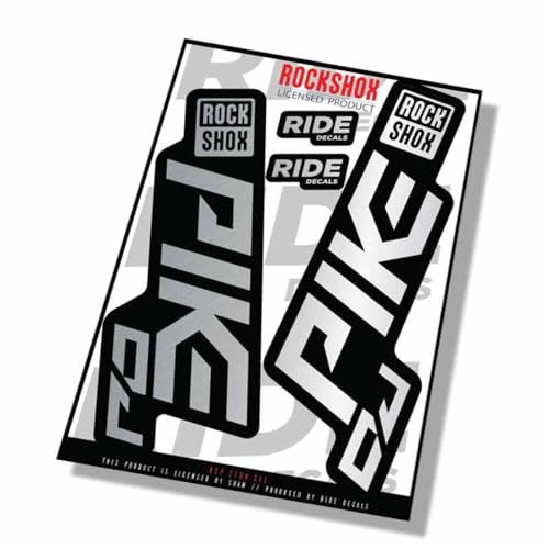 Rockshox Pike DJ 2021 Fork Decals - Silver - Licensed by Rockshox GLOSS