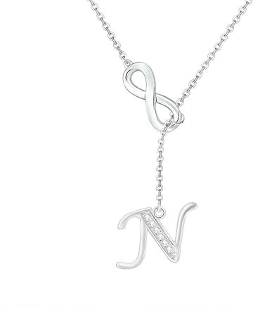 SAMINO Collana Con 26 Lettere Iniziali Per Donne E Ragazze, Collana Personalizzata Per Moglie Fidanzata Migliore Amica Sorella Anniversario Compleanno Regali Di Natale (N)