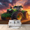 Traktor Im Landhausstil Vlies Tapeten Wandtapete Grün Muster 3D Wandbild Wohnzimmer Wanddekoration Fototapete 3D Tapete Effekt 250x175 cm