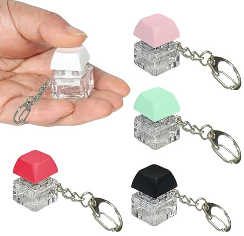 4Pcs Keyboard Fidget Toy, Fidget Keyboard Keychain, DIY Button Stress Relief Gifts for Students, Teenagers, and Adults To Relief Stress Pass The Time