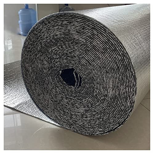 Isolierfolie Dämmfolie Wärmereflektorfolie Isolierrolle 5mm Dicke Doppelte Aluminium-Luftpolsterfolie, Thermofolie, Wärmedämmfolie für Wand-, Boden-, Dach-, Caravan- und Wohnwagenisolierung, Silber