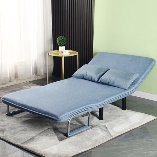 3-in-1 umwandelbarer Schlafsofa mit verstellbarer, klappbarer Rückenlehne, gepolsterter Schlafsessel für Freizeit, Boden, Couch, Lila, 100 cm