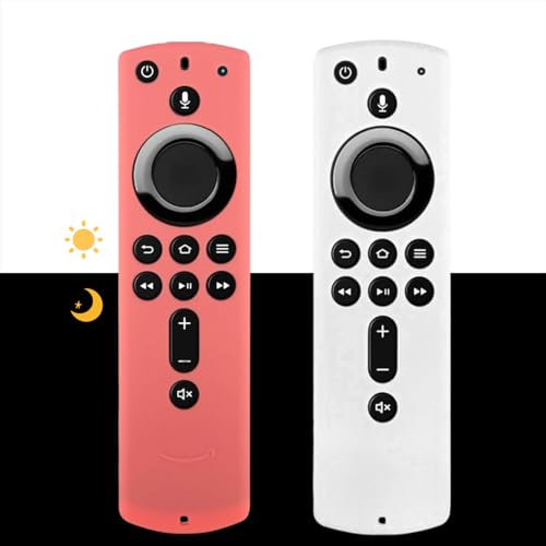 (2 Pack) Remote, Protective Silicone Holder Lightweight [Anti Slip] ShockProof for 3rd Gen Glow in The Dark (Glow Pink & Glow White)