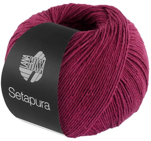 LANA GROSSA Setapura | Angenehm weiches, mattes Seidengarn | Handstrickgarn aus 100% Seide | 50g Wolle zum Stricken & Häkeln | 200m Garn FB19