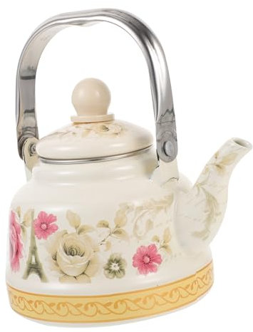 MAGICLULU Ancient Bell Kettle Enamel Teapot Stove Top Tea Kettle Retro Grey for Kitchen Tea Making
