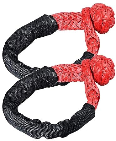 Cuerda de cabrestante sintética, grillete Suave, Cuerda de cabrestante Todoterreno de recuperación 4x4, Cable dinámico sintético, grilletes Resistentes, Correa de remolqu