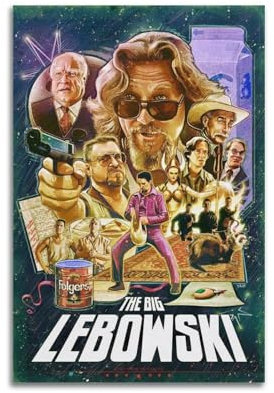 ZPAUEHFB Filmposter The Big Lebowski, dekoratives Gemälde, Leinwand, Wandposter und Kunstdruck, moderne Familienschlafzimmer-Dekoration, Poster, 20 x 30 cm