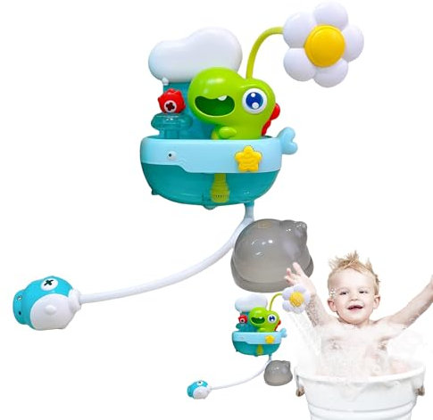 Spruzzatore da Bagno per Bambini - Doccetta per Bambini 1-3 Anni - Spruzzatore Dinosauro Interattivo Con Bolle Multiuso Per Interni Giardino Cucina Viaggi E Spiaggia